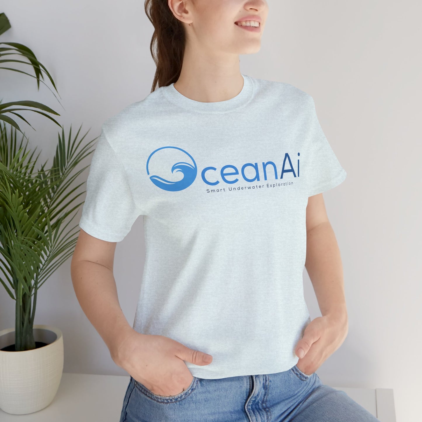 OceanAi Unisex Jersey Tee - Casual Wear, Perfect for Beach Days, Gift for Ocean Lovers, Summer Outings, Eco-Friendly Fashion