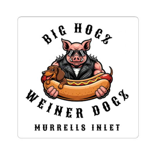 Big Hogz Weiner Dogz Kiss-Cut Stickers, Fun Pet Stickers, Quirky Dog Decor, Animal Lover Gifts, Cool Laptop Decals